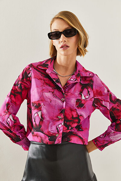 Bianco Lucci Márvány mintás szatén női ing - 22239 60251643