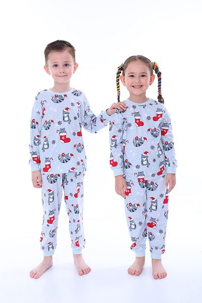 ZUZUNGA Set de pijamale cu pisici tematice de Anul Nou pentru fete