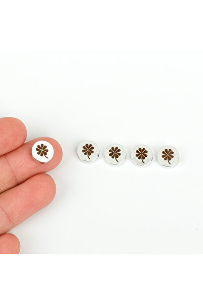 yfhobi 1 Adet- 9 mm Yonca Desen Lazer Kazıma Ortadan Delik Pirinç Metal Uç, R...