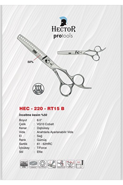 Hector HEC-220-RT15 B Kuaför Berber Makası