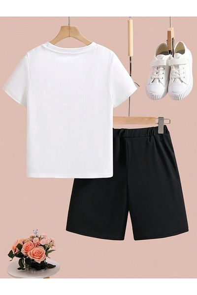 THEKONT Purple Teddy Bear Printed Tshirt-Shorts Top-Bottom Set