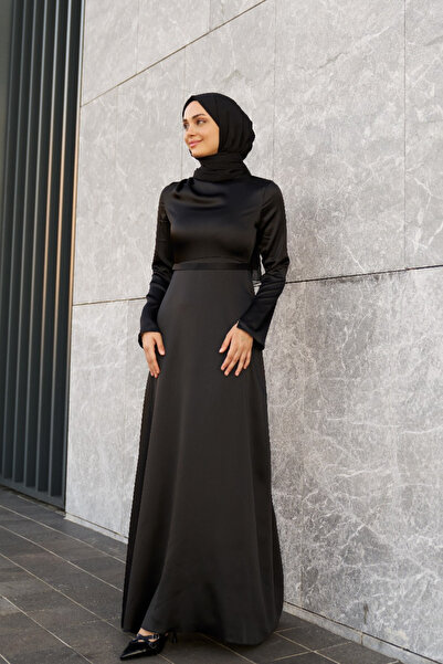 Azeem İzem Saten Tesettür Abiye, Saten Elbise, Özel Gün Elbisesi, Mezuniyet E...