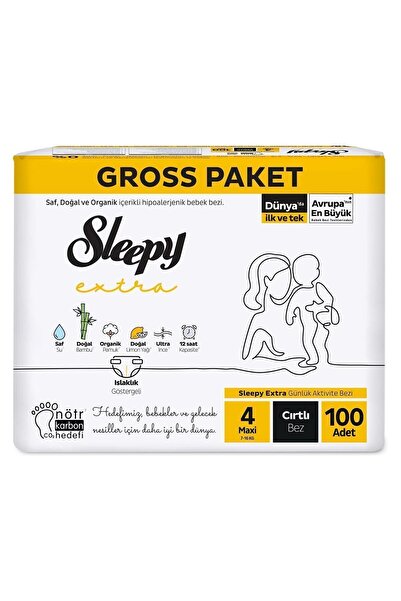 Sleepy Gross Paket Maxi 4 Numara Bebek Bezi 100 Adet 7-16 Kg
