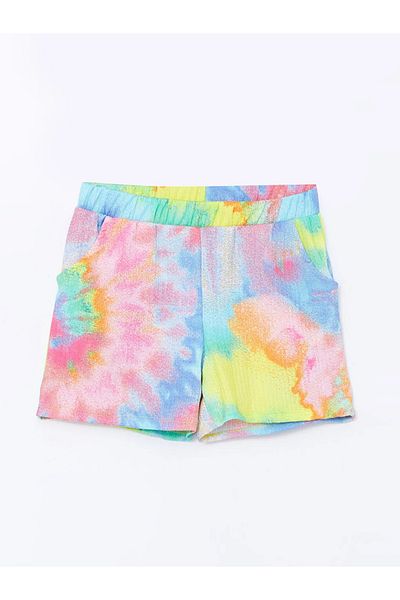 LC Waikiki LCW Kids Elastic Waist Tie-Dye Patterned Girls' Shorts