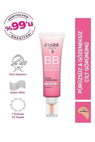 PURE BEAUTY 30 ml Bb Cream Spf50 Pa Natural - Ayşe