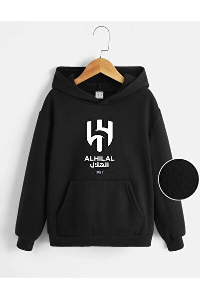 AEMİ Al Hilal Štampano Unisex Oversize kroj Sa kapuljačom Pamuk Dukserica