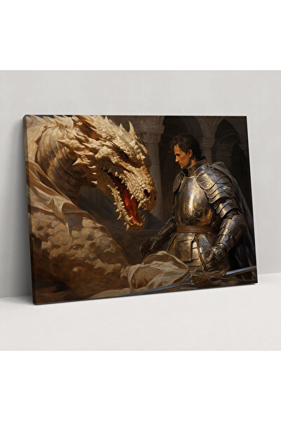 PaintedAnarchy Ortaçağ Şövalyesi Kanvas Tablo - Ortaçağ, Klasik Sanat, Romant...