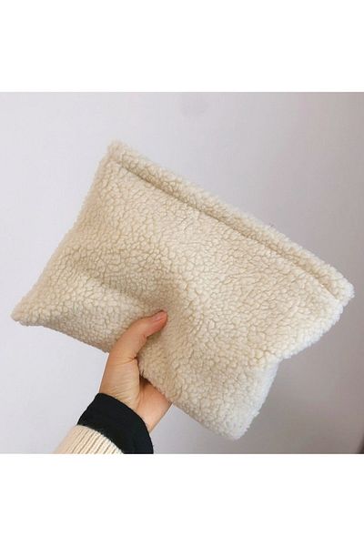 EYPRICH Teddy Makeup Bag with Snap Fasteners (30*25CM) (AS AS THE APPEARANCE)