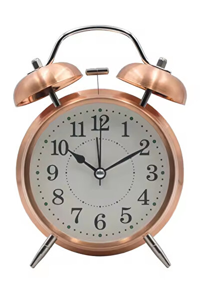 ThenTech Otantik Görünümlü Eskitmeli Alarmlı Masa üstü Çalar Saat Şık Retro G...