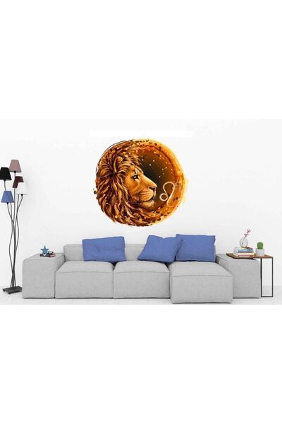 Kt Grup Sanatsal Aslan Portresi Salon Ve Oturma Odası Modern Duvar Sticker