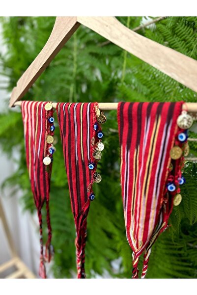 Ozer Baby Store Black Sea Local Keşan Bandana - Με κορδόνι, λίρα και λεπτομέρεια με χάντρες με το κακό μάτι