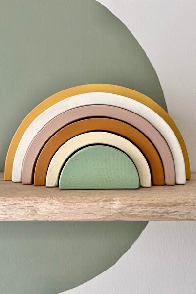 DORU Doğal Organik Ahşap Oyuncak Gökkuşağı Set 6lı Bebek Odası