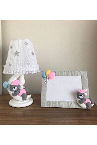 Keçeli parti hayalleri Pink Yellow Blue Gray Balloon Baby Kids Room - Lampsha...