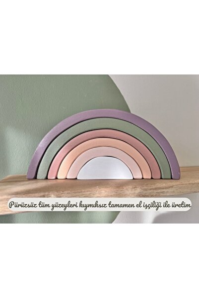 DORU مجموعة ألعاب قوس قزح الخشبية العضوية الطبيعية من Waldorf مكونة من 6 قطع ...