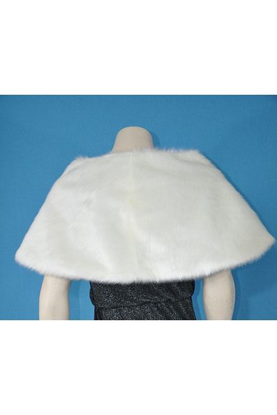 KRK Women's Bridal And Evening Dress White Brooch Fur Etol Bolero