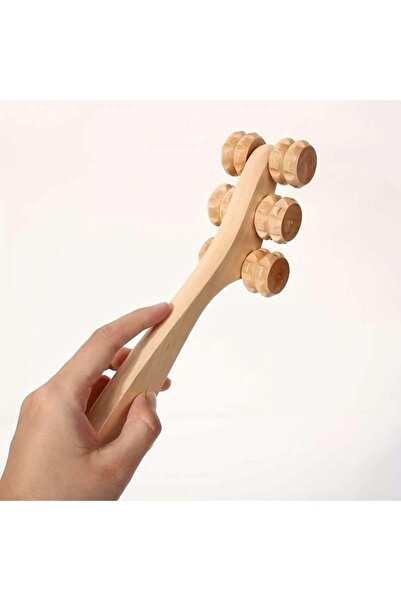 Miamantra جهاز تدليك الظهر والجسم ASMR جهاز تدليك خشبي بـ 6 عجلات