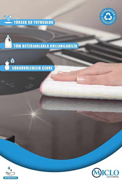 MICLO CLEANING Süper Emici Mutfak Bezi, Bulaşık Kurulama Bezi - Antibakteriyel (1ADET) 40x60cm Battal Boy