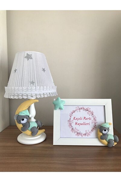 Keçeli parti hayalleri عاكس الضوء لغرفة الأطفال الرضع وإطار القمر تيدي بير ست...