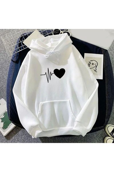 trend selection Φούτερ με κουκούλα με κουκούλα με στάμπα Rhythm Heart