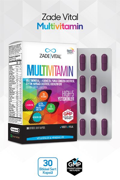 Zade Vital Multivitamin Supplement Food 30 Herbal Capsules
