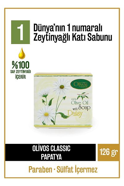 Olivos Classic Chamomile and Olive Oil Solid Soap Chamomile Olive Oil Hand Soap Intensive Moisturizing 126 gr