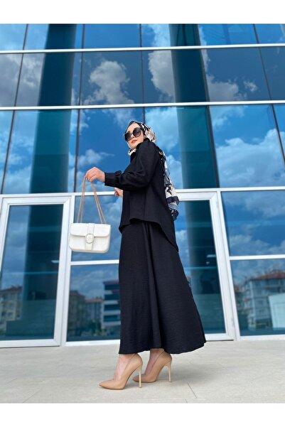 moda emira Mevlana Skirt, Collar Detailed Bottom and Top Set