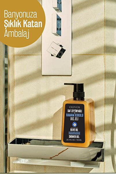 Olivos %100 Doğal Zeytinyağlı Hamam Kokulu Banyo Ve Duş Jeli Kuru Cilt Nemlendirici Ve Besleyici 750 ml