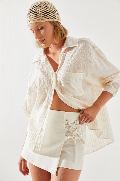 Bianco Lucci Glitzerndes V-Ausschnitt-Übergröße-Shirt für Damen - eine Tasche 8212 60251458