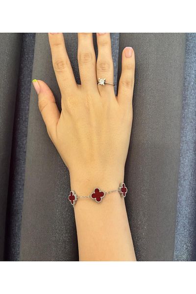 Rubus Van Cleef Double Sided Steel Clover Bracelet