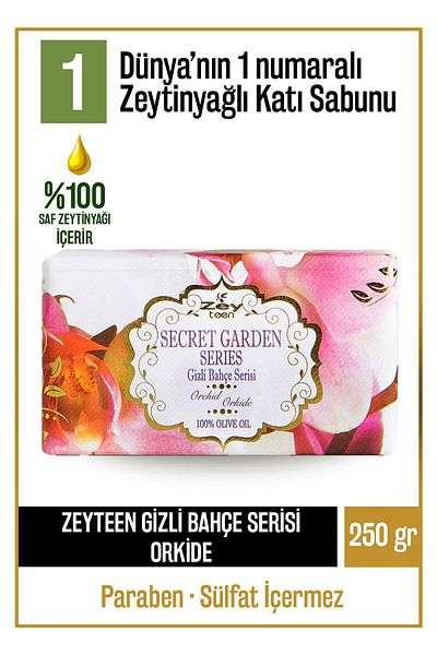 Olivos Natural Secret Garden Series Solid Soap with Orchid and Olive Oil Olive Oil Hand Soap with Orchid 250 gr