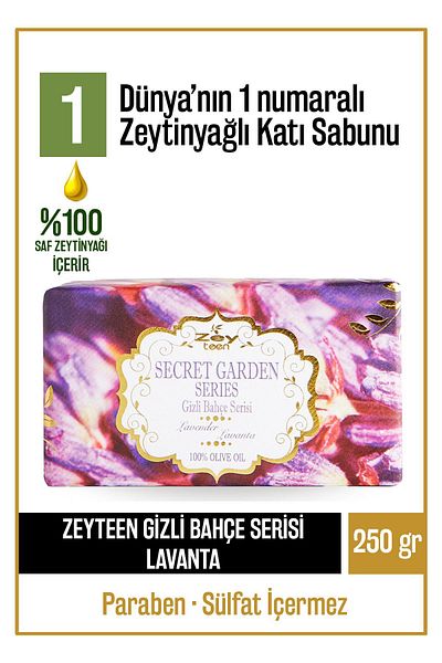 Olivos Natural Secret Garden Series Lavender and Olive Oil Solid Soap Lavender Olive Oil Hand Soap 250 gr