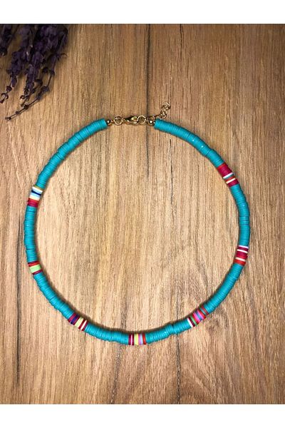 Stoneday Women's Turquoise Color Special Design Fimo Necklace