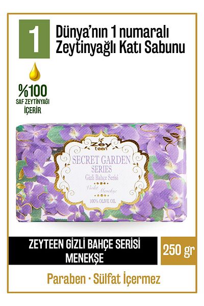 Olivos Natural Secret Garden Series Violet and Olive Oil Solid Soap Violet Olive Oil Hand Soap 250 gr