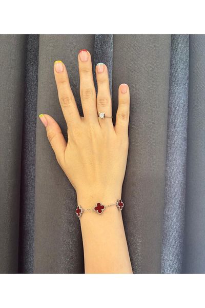 Rubus Van Cleef Double Sided Steel Clover Bracelet
