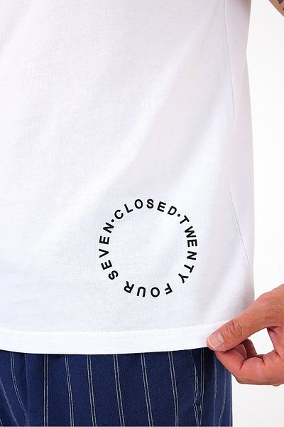Soho Mood Λευκό T-Shirt Crew Neck - 100% βαμβάκι, με στάμπα