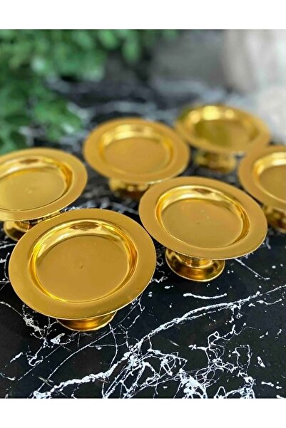 Elzemm store Decorative 6 Pieces - CoFFee Side Turkish Delight Bowl with Gold Macaron