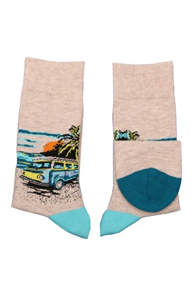 Soho Mood Șosete lungi din bumbac cu tematică de coastă, unisex, 3 piese