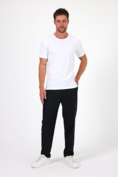 Soho Mood Ανδρικό μπλουζάκι με λαιμόκοψη 100% βαμβακερό λευκό Basic