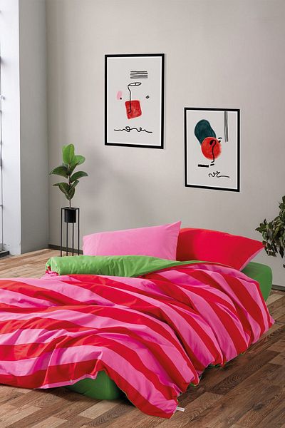 Cozy Home Cherie Green - Set cuvertură de pilota elastică unică Popping Colors