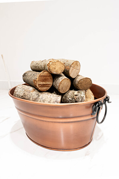 özçanci Modern Dekoratif Bakır Görünümlü Odunluk Döküm Kuzine Şömine İçin