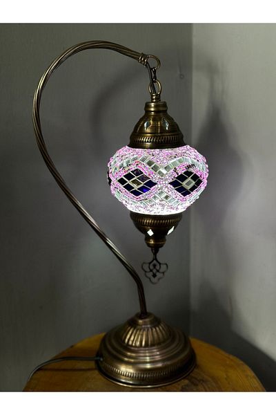 CYL Mosaic Patterned Authentic Dress - Lampshade Table and Light Bulb Gift