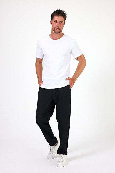 Soho Mood Ανδρικό μπλουζάκι με λαιμόκοψη 100% βαμβακερό λευκό Basic