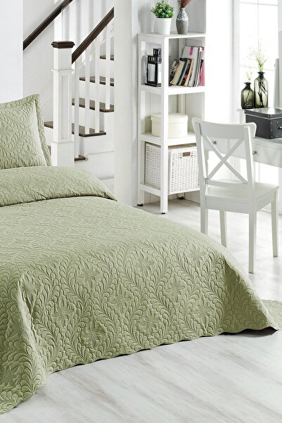 Örtüm Ivy Haki Çift Kişilik Kapitone Yatak Örtüsü