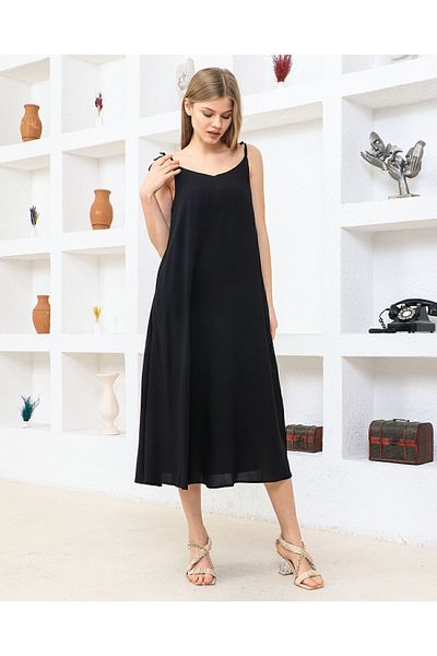 HANIMCA TEKSTİL Strappy Women's Summer Dress - 100% Viscose