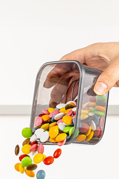 Meleni Home 12-Piece Square Food Storage Container Set with Lid Spice Bowl Set with Label 12x 300 ml