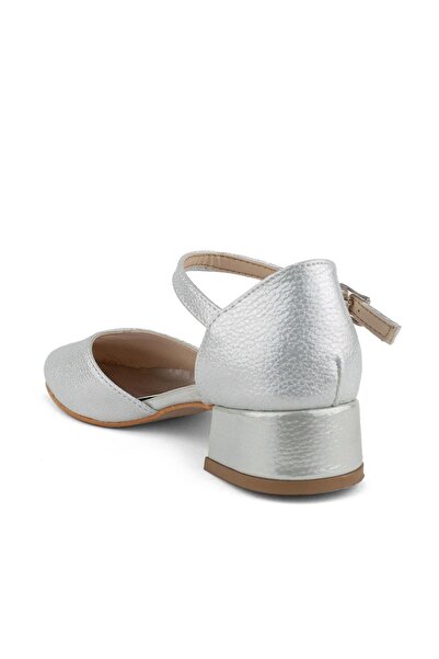 Cici Bebe Ayakkabı Silver Mother of Pearl Girls High Heeled Evening Dress Shoes