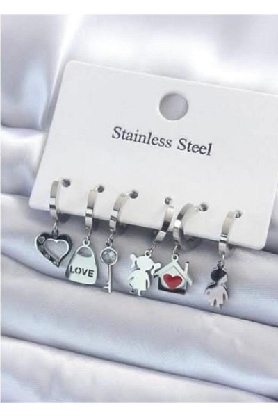 G Sport POLO Silver Colored Steel Stainless Key Figured EarrinGs