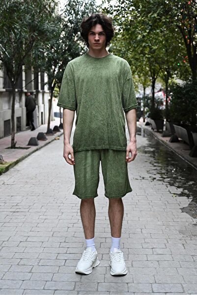 Rocqerx R-4382 Crew Neck T-shirt and Dress Set - Waist ElasTic Shorts and Towel