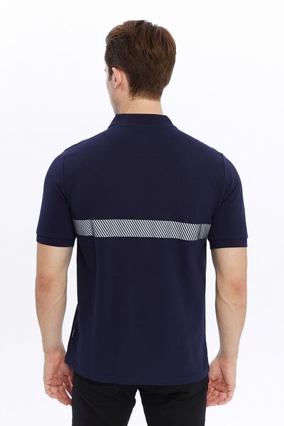 Uniprom Navy Blue ReflecTive Men's Polo Collar T-shirt