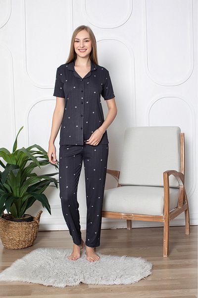 Asel Pegasus PatterneD Women's Pajama Set - BoyDanDan ButtoneD